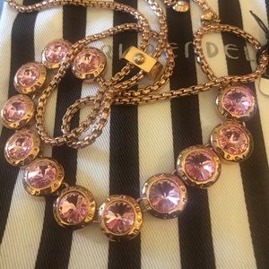 Henri Bendel Rivet Slider Necklace Pink